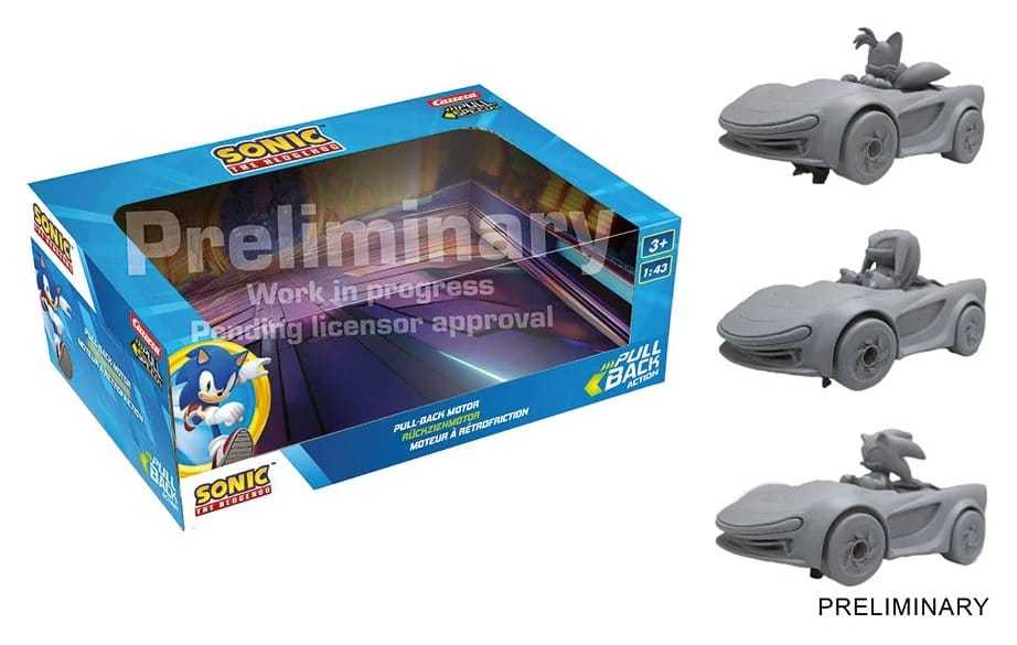 Sonic the Hedgehog Drag- & Hastighetsbilar med Tillbakadragning Sonic Racing CrossWorlds - Paket med 3