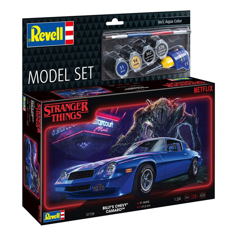 Stranger Things Modellkit Set 1/25 Chevrolet Camaro Z/28 (Aqua Färg) 19 cm Revell