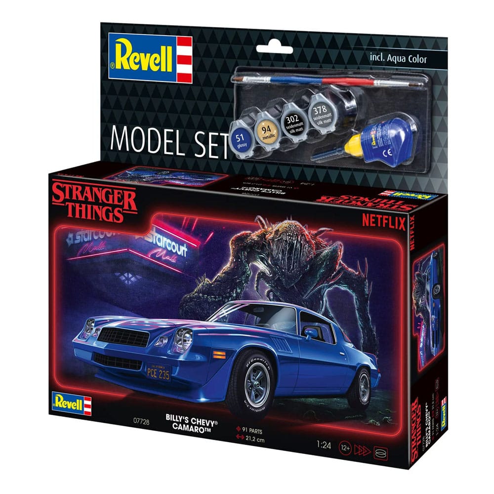 Stranger Things Modellkit Set 1/25 Chevrolet Camaro Z/28 (Aqua Färg) 19 cm Revell