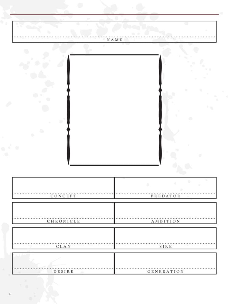Vampire: The Masquerade 5th Edition RPG Journal - Expanded Character Sheet Journal Renegade