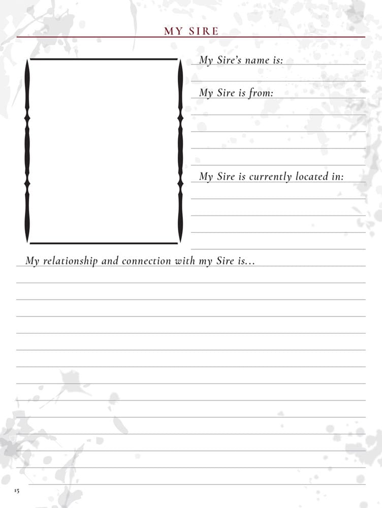 Vampire: The Masquerade 5th Edition RPG Journal - Expanded Character Sheet Journal Renegade