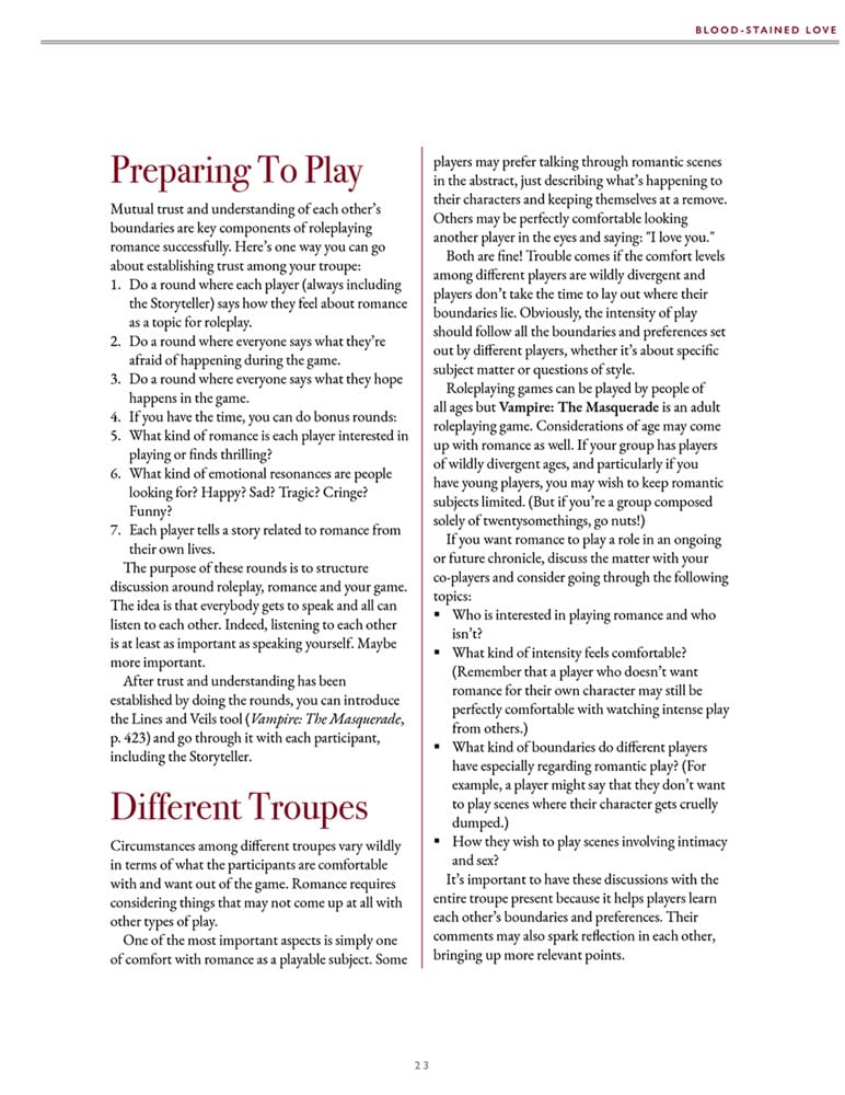 Vampire: The Masquerade 5th Edition RPG Book Blood-Stained Love Sourcebook *Englische Version* Renegade