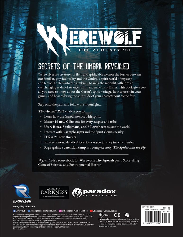 Werewolf: The Apocalypse 5th Edition RPG Sourcebook The Moonlit Path *Englische Version* Renegade