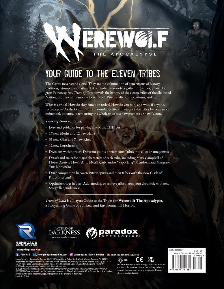 Werewolf: The Apocalypse Femte Utgåvan RPG-bok Stammarna av Gaia *Engelsk Version*