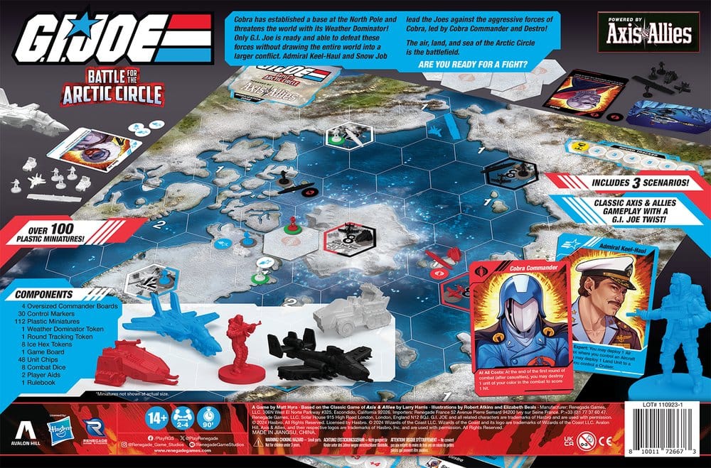 G.I. Joe brädspel Slaget om Arktiska cirkeln drivet av Axis & Allies Engelsk version