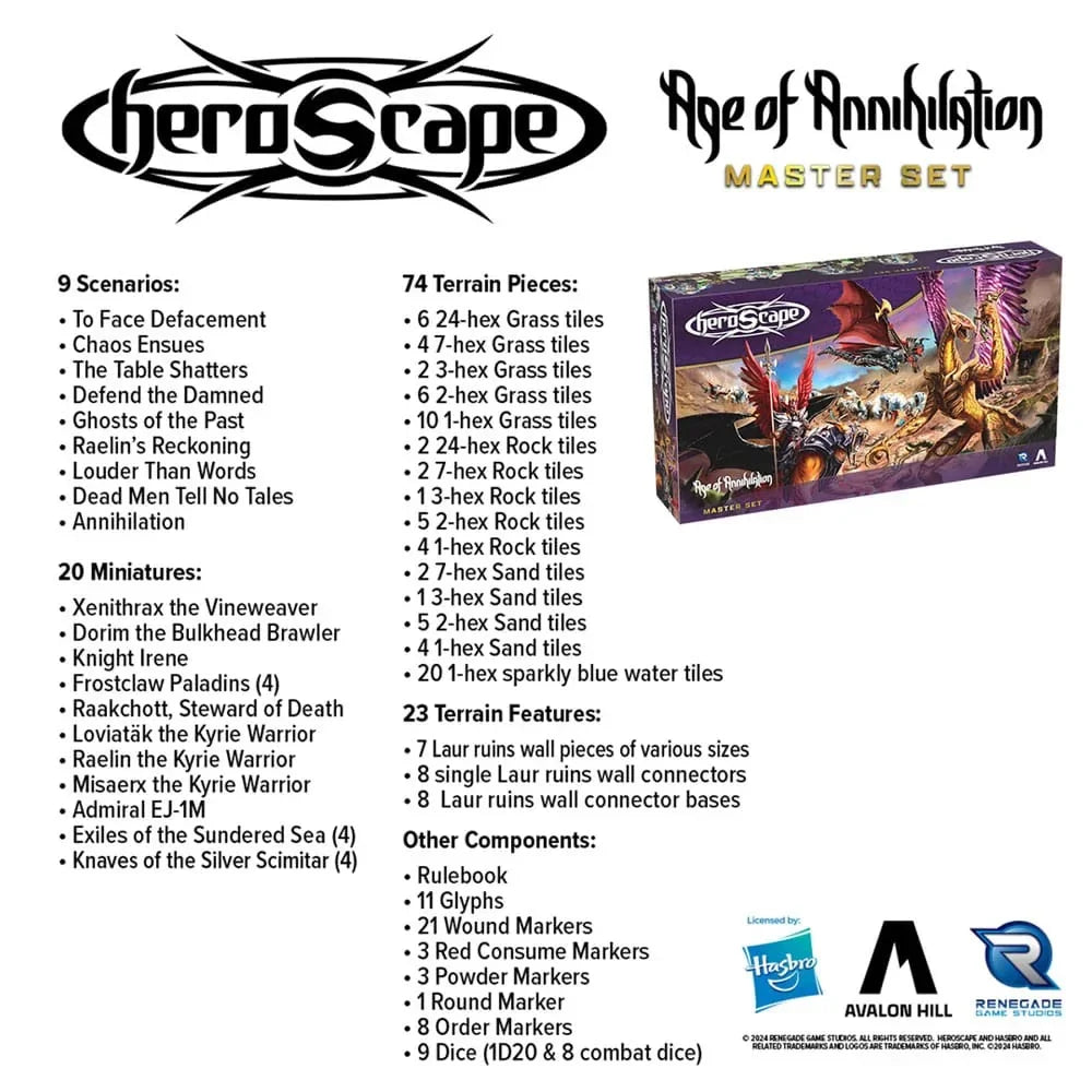 Heroscape brädspel Age of Annihilation Master Set *Engelsk Version* Renegade