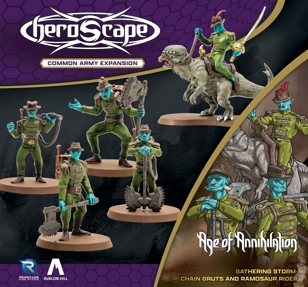 Heroscape Armé Expansion: Age of Annihilation Chain Gruts & Ramosaur Rider (Vanlig) *Engelsk Version* Renegade