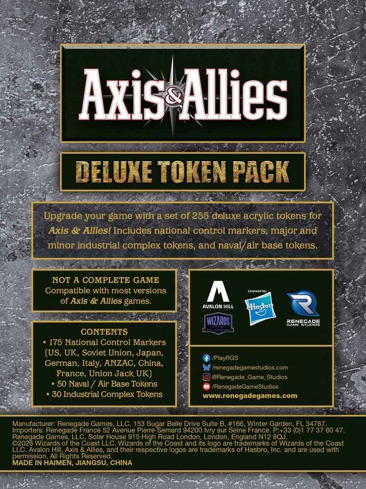 Axis & Allies Deluxe Token Pack *Engelsk Version*