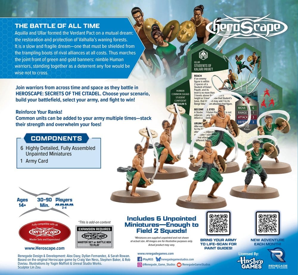 Heroscape Brädspel Arméexpansion Studenter från Kalari Pyatt *Engelsk Version*