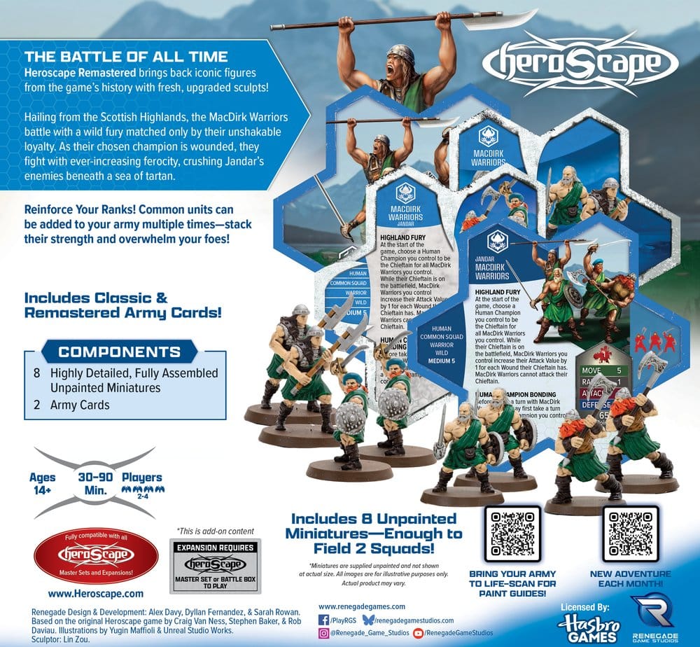 Heroscape Brädspel Arméexpansion MacDirk Warriors Remastered Svenska Utgåvan