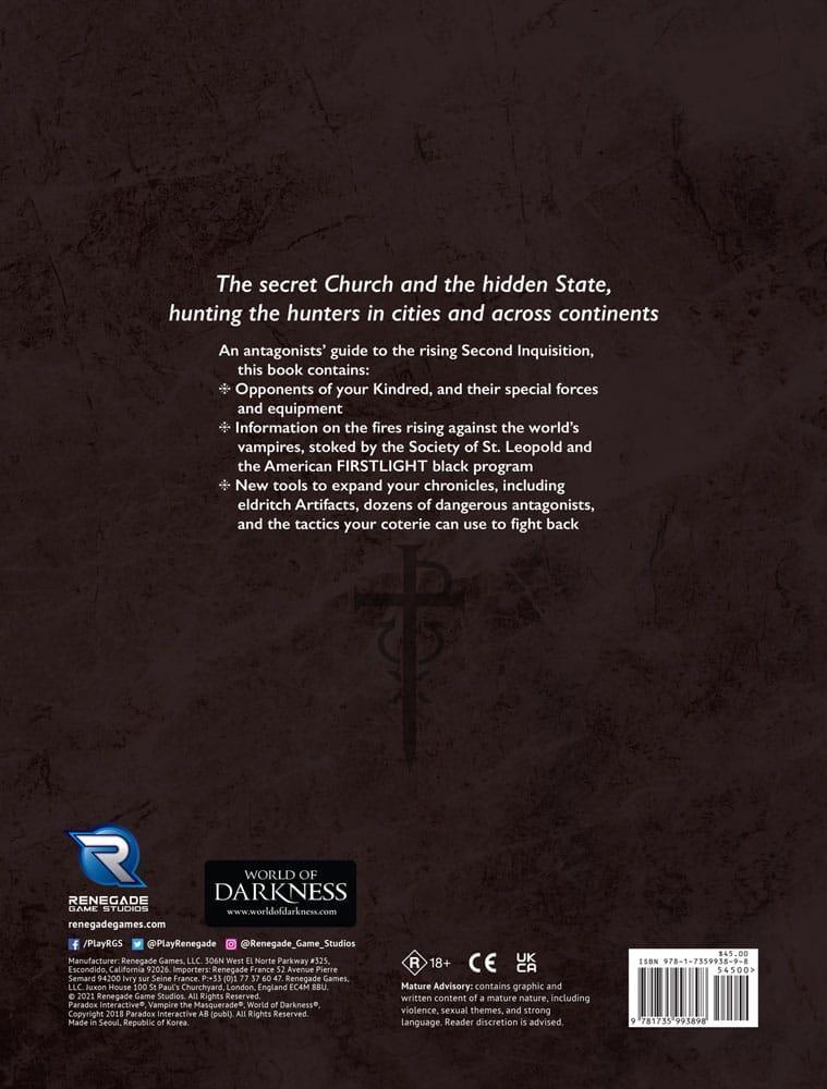 Vampire: The Masquerade 5th Edition RPG Bok - Second Inquisition *Engelska Versionen* Renegade
