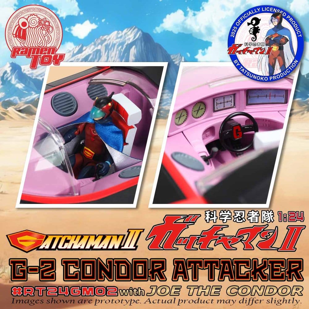 Gatchaman II Actionfigur i skala 1:24 G-2 Condor Attacker med Joe the Condor
