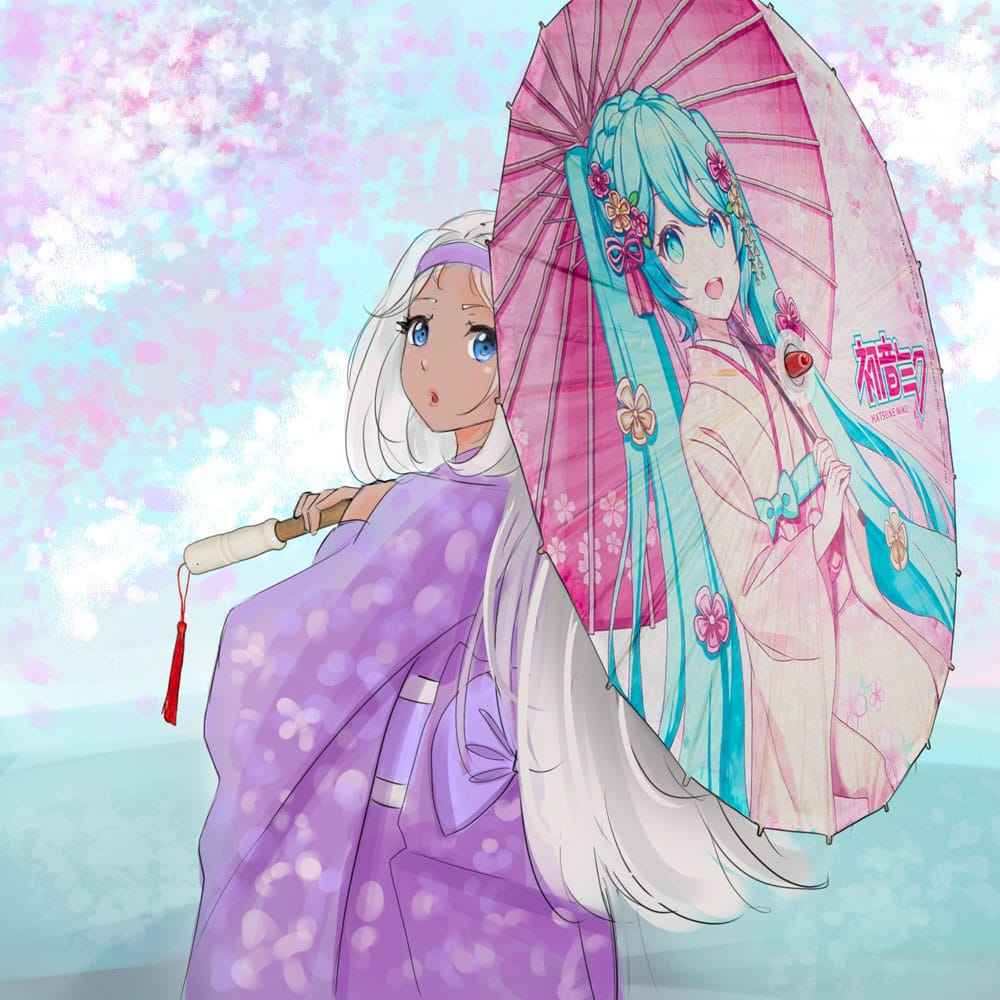 Hatsune Miku Pappersparasoll Miku