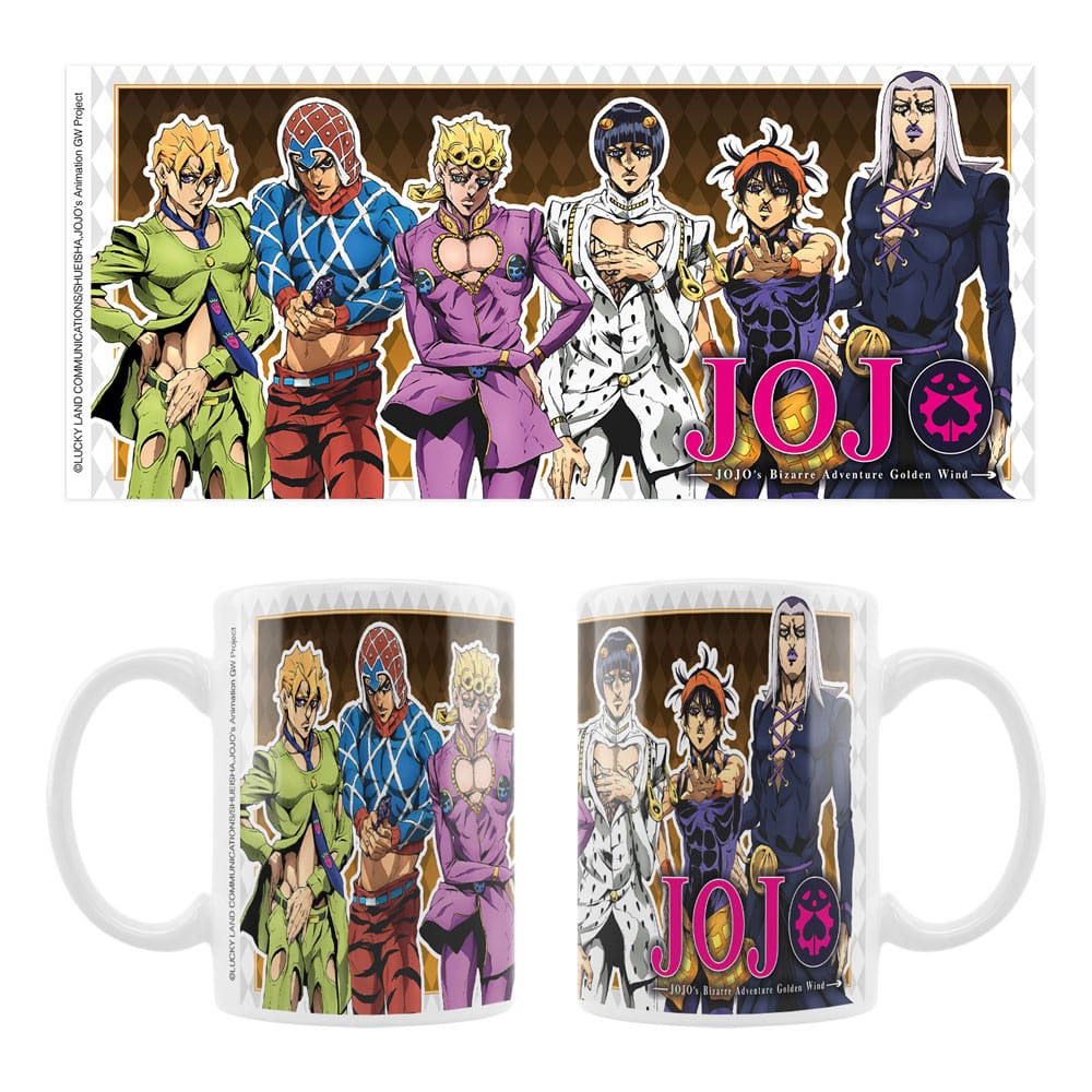 JoJo's Bizarre Adventure Part 5: Golden Wind Keramisk Mugg med Huvudkaraktärer Sakami Merchandise