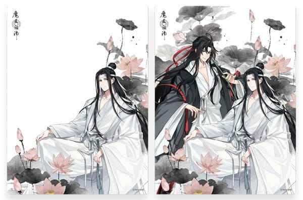 Grandmaster of Demonic Cultivation 3D Lentikulärt Kort Wei Wuxian & Lan Wangji 12 x 16 cm