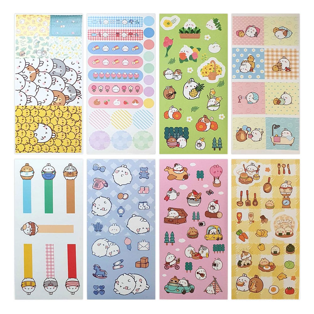 Molang Sticker Pack Happy Days - Klistermärken för Lyckliga Dagar Sakami Merchandise