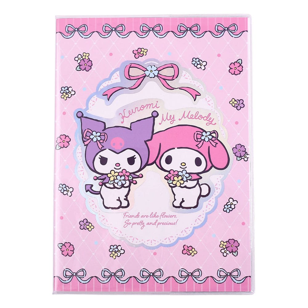 Sanrio Anteckningsblock Kuromi & My Melody Pastel Flower Holographic Checkered Sakami Merchandise