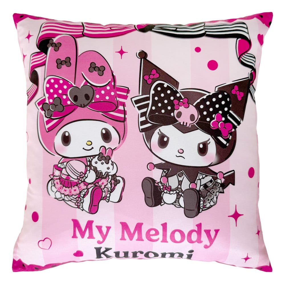 Sanrio Pink Black Party Series Cushion Kuromi & My Melody 35 x 35 cm