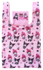 Sanrio Rosa Svart Festserie Tote Väska Kuromi & My Melody Fällbar