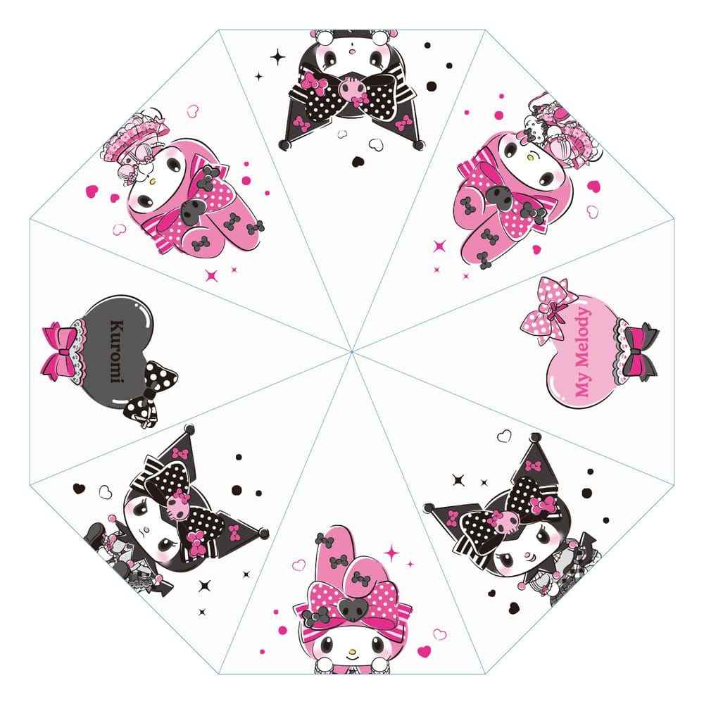 Sanrio Rosa Svart Festserie Paraply Kuromi & My Melody Transparent