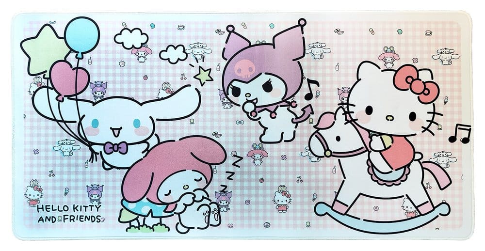 Sanrio Pink Black Party Series XXL Mouse Pad Hello Kitty & Friends Kids' Style
