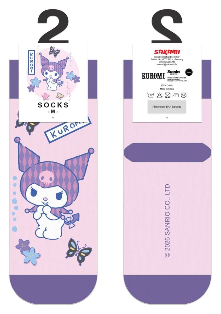 Sanrio Socks Kuromi Japanese Short 36-40