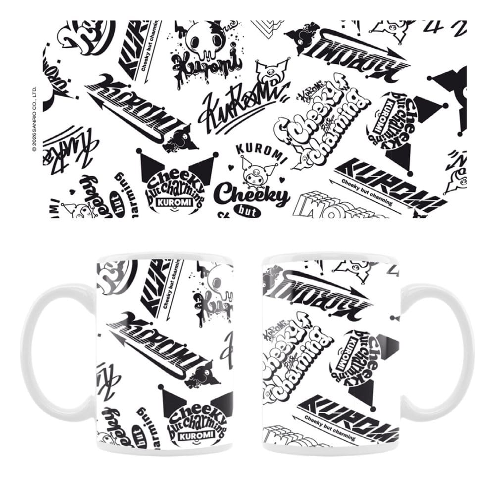 Sanrio-mugg med Kuromi och gatulogotyper