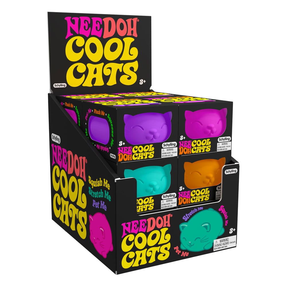 NeeDoh Squeeze Figures 11 cm Cool Cats Display (12) Schylling