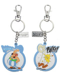 Nyckelring i gummi med Asterix och Obelix, 7 cm