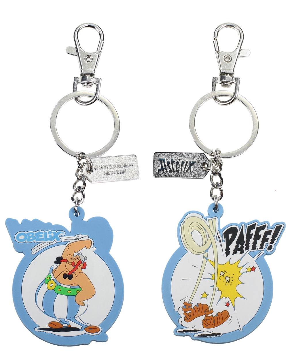 Nyckelring i gummi med Asterix och Obelix, 7 cm