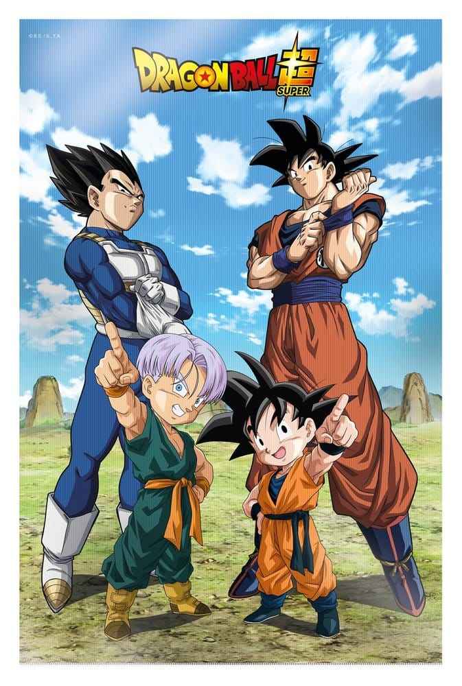 Dragon Ball Super 3D Affisch Striden mellan Gudarna Goku Vegeta Familj 38 x 58 cm