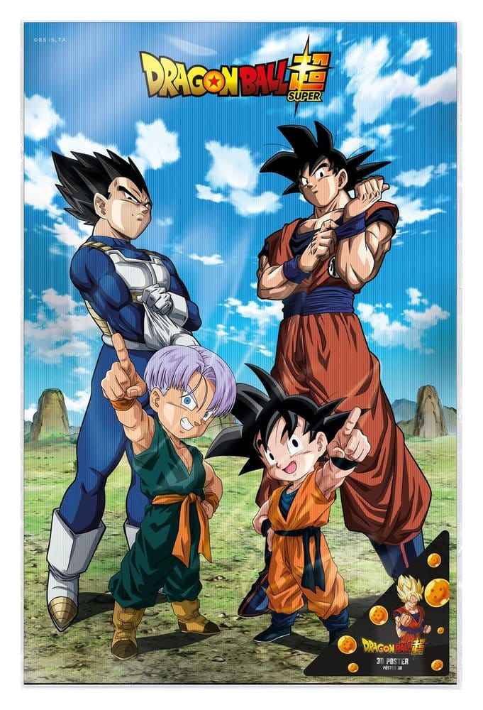 Dragon Ball Super 3D Affisch Striden mellan Gudarna Goku Vegeta Familj 38 x 58 cm