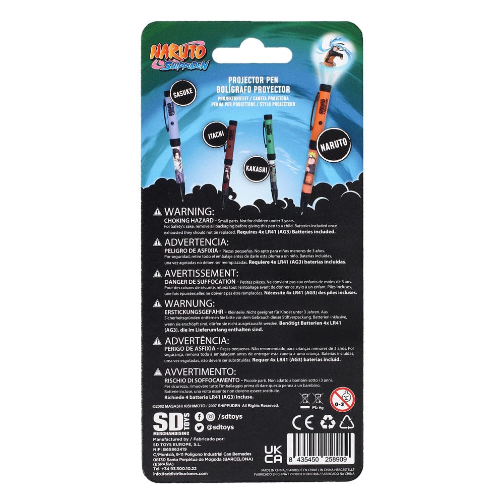 Naruto Shippuden Pen med Ljusprojektor SD Toys