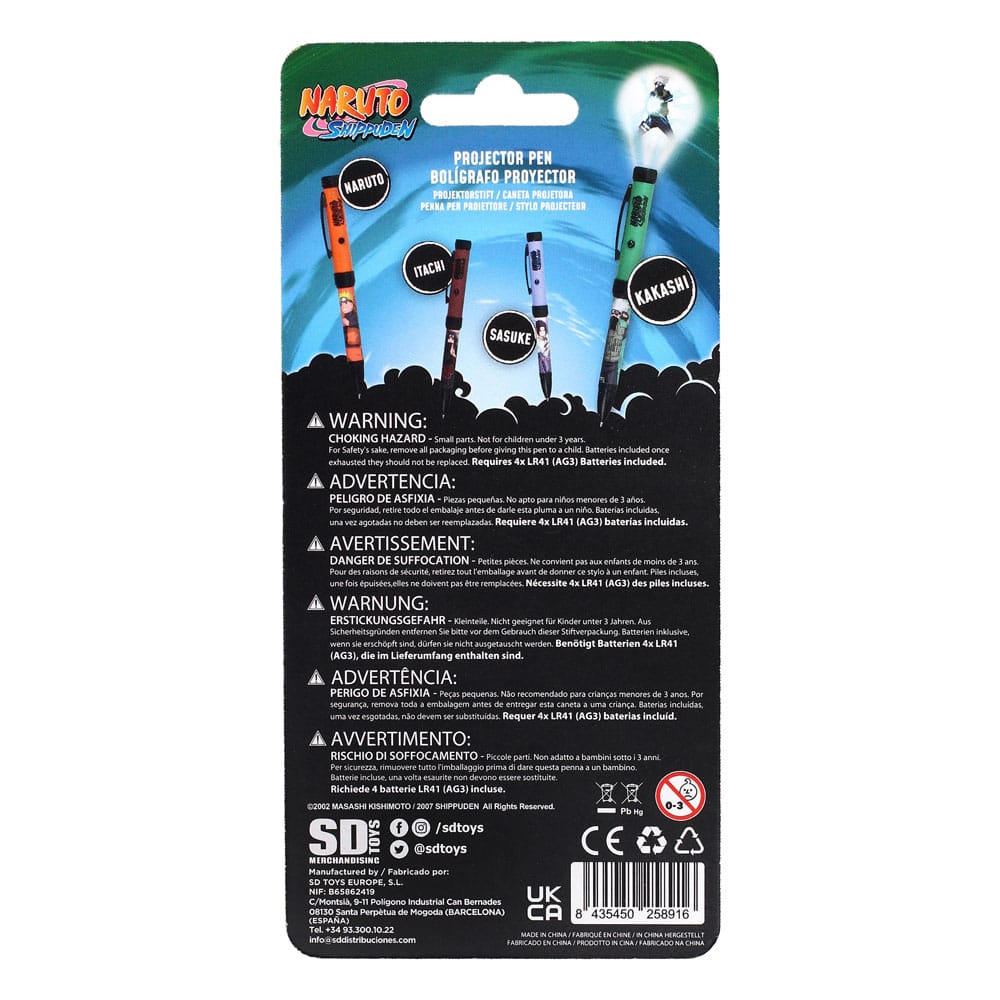 Naruto Shippuden Pen med Ljusprojektor Kakashi SD Toys