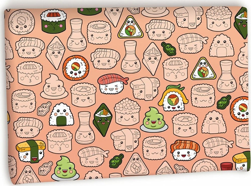 Uchiwa Mangafläkt med Sushi-motiv 24 x 17 cm