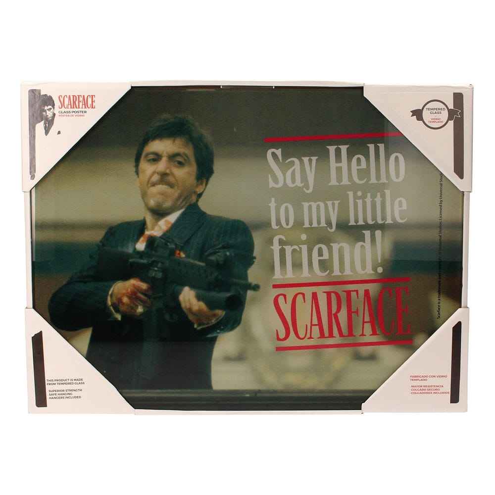 Scarface Glasposter Säg Hej 40 x 30 cm