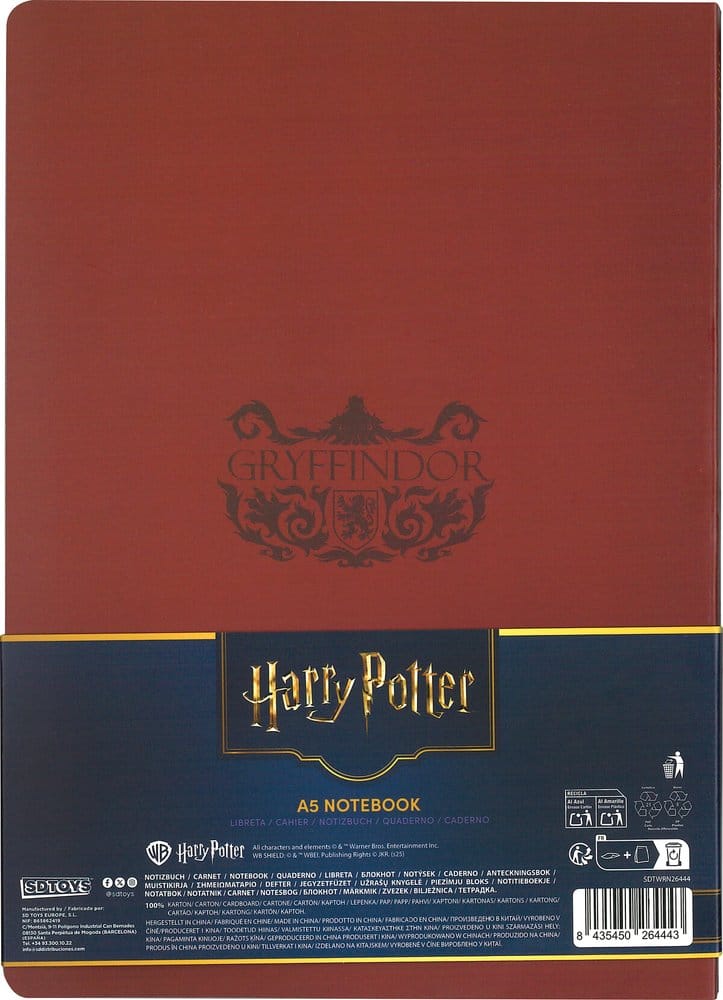 Harry Potter Softcover Notebook Gryffindor 21 cm