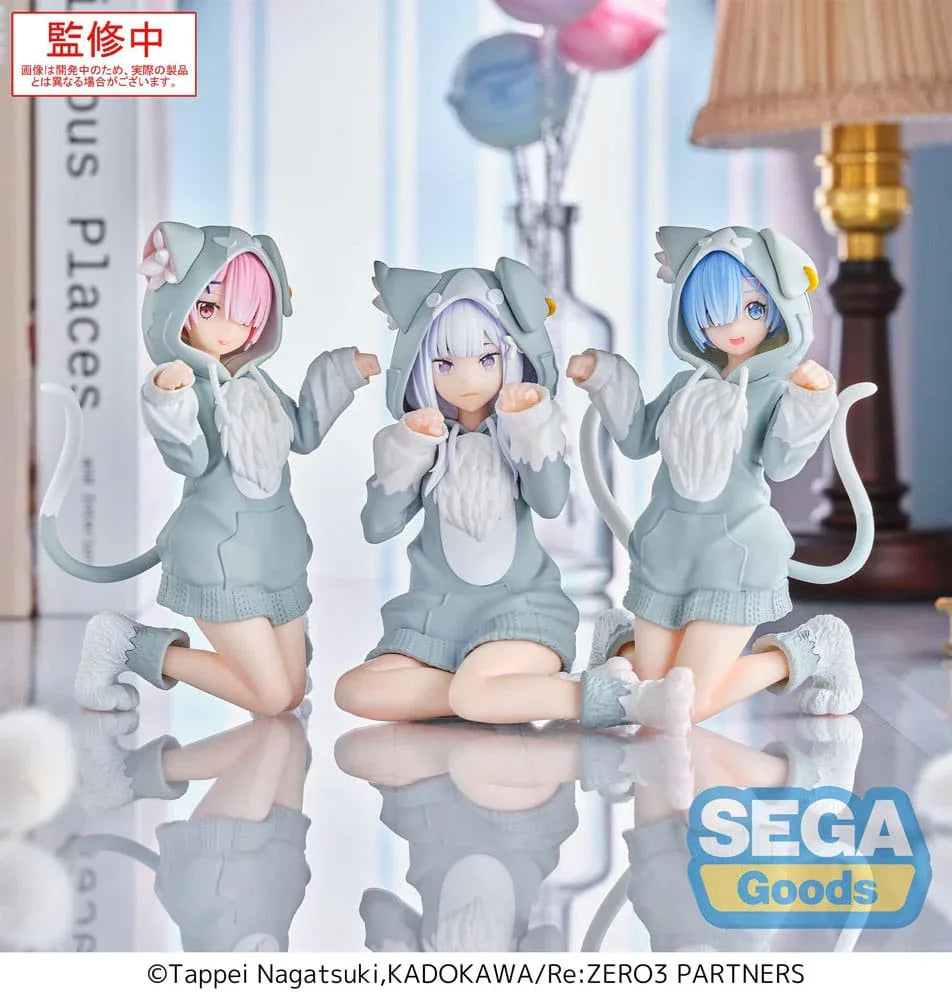 Re:Zero Starting Life in Another World Yumemirize PVC Figur Rem Mofumofu Pack 11 cm Sega