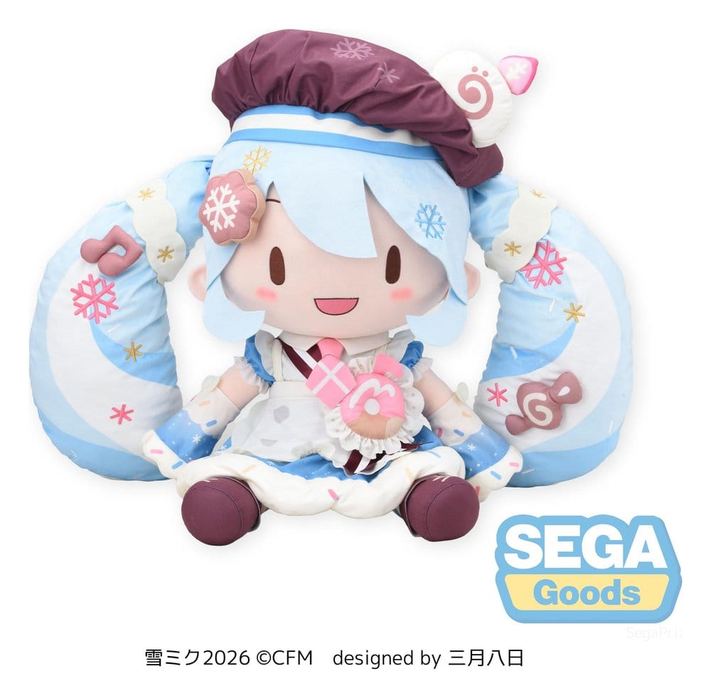 Karaktärsångserie 01: Hatsune Miku Fuwa Petit gosedjur Snow Miku 2026 Dodeka Jumbo 50 cm