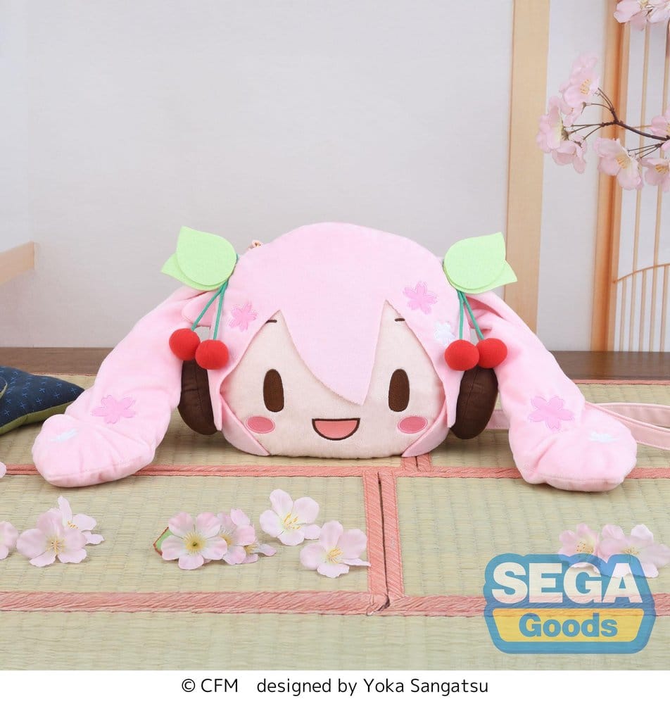 Karaktärs Vokalserie 01: Hatsune Miku fuwa petit Axelremsväska med Sakura Miku-ansikte (M)