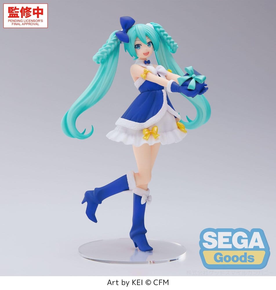 Karaktärsserie Sång 01: Hatsune Miku Premium PVC-figur Hatsune Miku Safir Julversion 21 cm