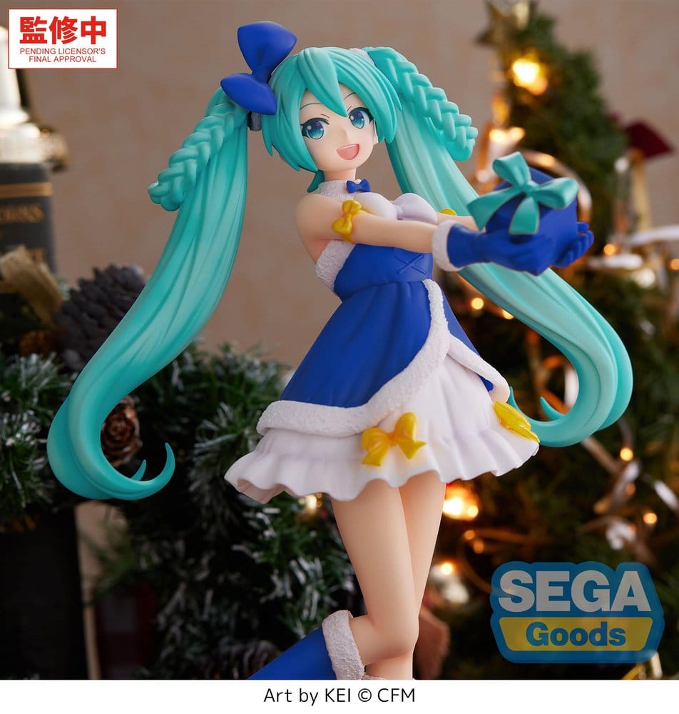Karaktärsserie Sång 01: Hatsune Miku Premium PVC-figur Hatsune Miku Safir Julversion 21 cm