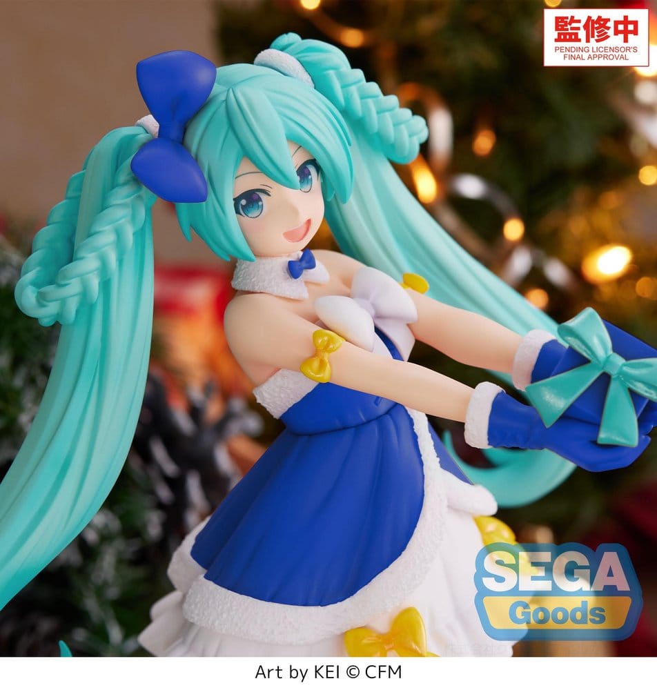 Karaktärsserie Sång 01: Hatsune Miku Premium PVC-figur Hatsune Miku Safir Julversion 21 cm
