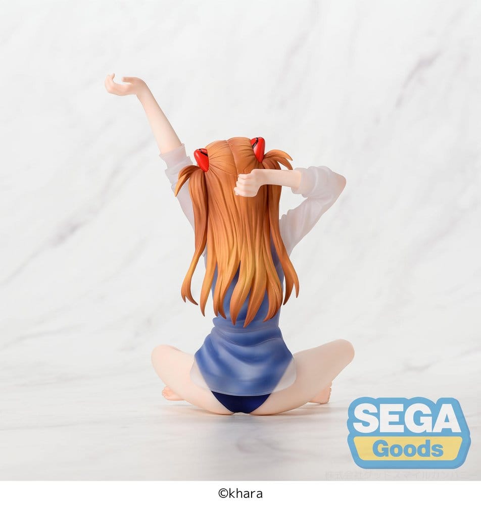 Rebuild of Evangelion Yumemirize PVC-figurin Asuka Shikinami Langley Skolbaddräktversion 16 cm