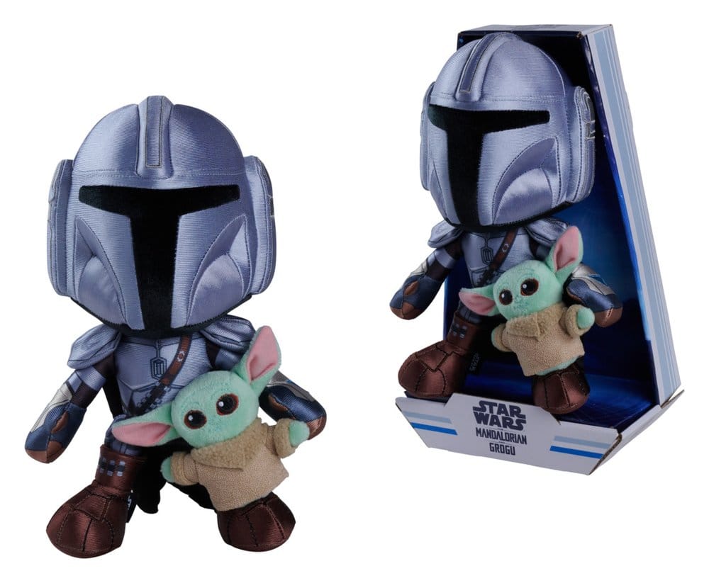 Star Wars Mandalorian gosedjur Mandalorian & Mini Grogu 25 cm mjukdjur