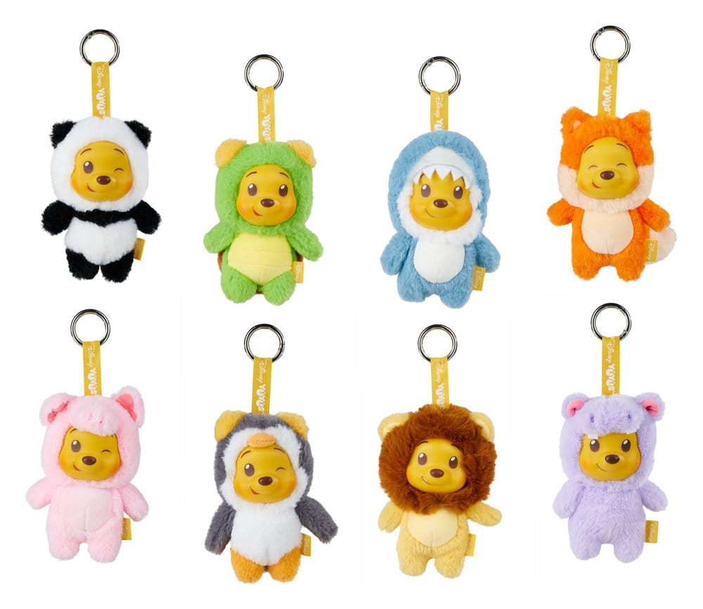 Disney YuYus gosedjursnyckelringar Våg 2 Nalle Puh 13 cm Blindbox Display (8 stycken)