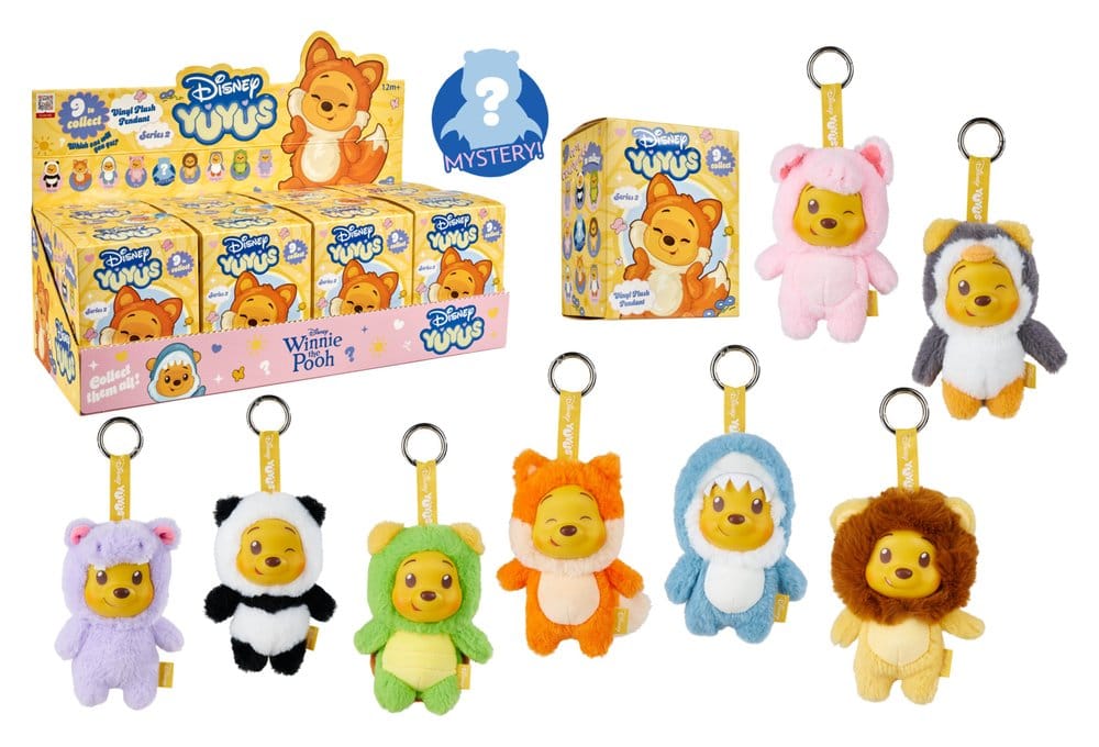 Disney YuYus gosedjursnyckelringar Våg 2 Nalle Puh 13 cm Blindbox Display (8 stycken)