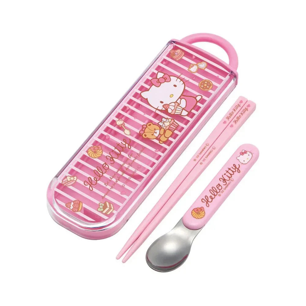 Hello Kitty ätpinnar och sked - Söt