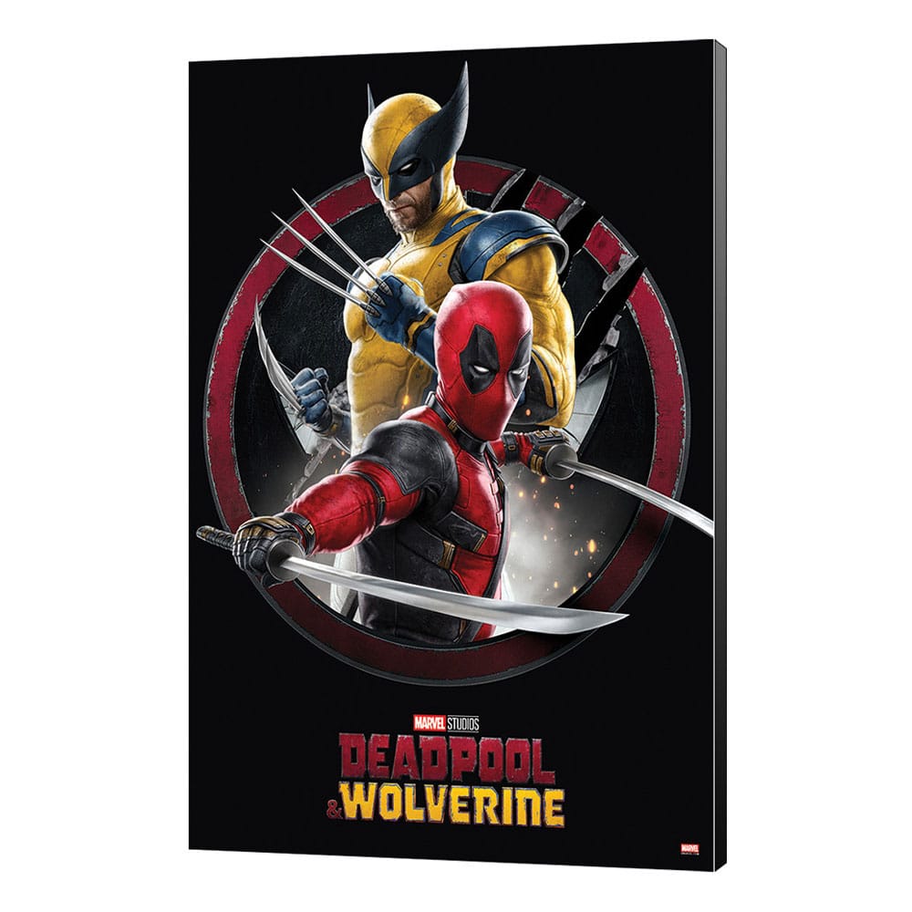 Marvel Wood Wall Art Deadpool & Wolverine 01 Action 35 x 50 cm
