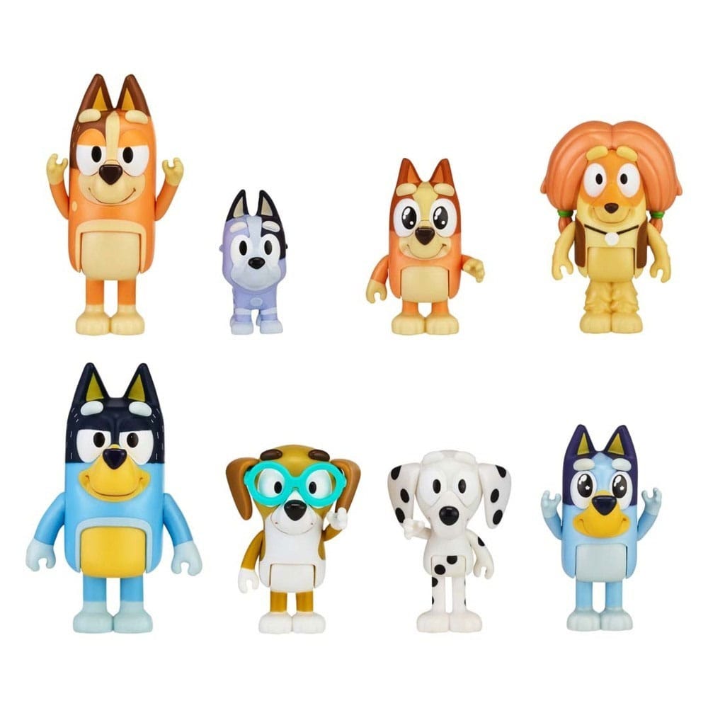 Bluey: Familj och vänner 8 stycken figurer